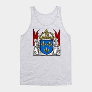 Renaissance Woodcut Angels France Royal Coat of Arms Tank Top